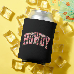 Camo Howdy Pink Preppy Camouflage Christmas Can Cooler
