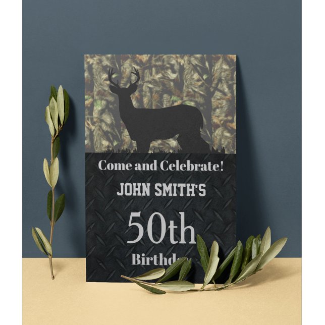 Camo Hunting Birthday Party Men's Invitations (Creator Uploaded)