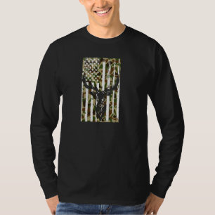 Camo Hunting Camo Us Flag Deer Camoflage Hunter Da T-Shirt