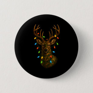 Camo Hunting Reindeer Deer Christmas Holiday Xmas 6 Cm Round Badge