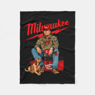 Camo Hunting Season Hand Drill Dog Hunt Fleece Blanket