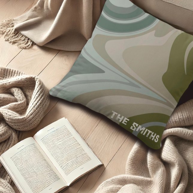 Camo Inspired Personalised Name Abstract Modern Cushion (Creator Uploaded)