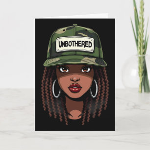 Camo Juneteenth Unbothered Black Girl Loc'd _5  Card