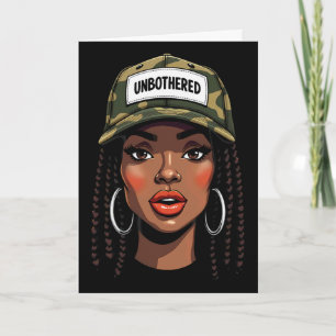 Camo Juneteenth Unbothered Black Girl Loc'd _6  Card