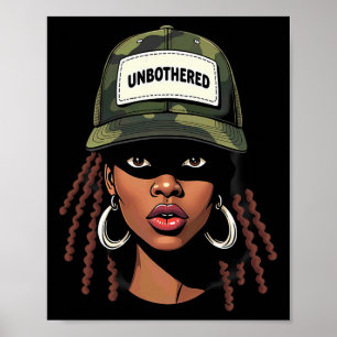 Camo Juneteenth Unbothered Black Girl Loc'd _7  Poster