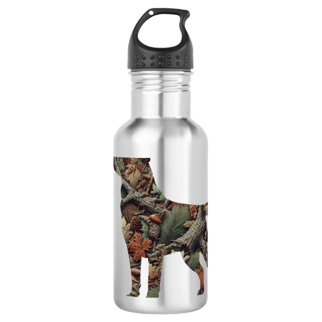 Camo Labrador Retriever Stainless Water Bottle (Front)
