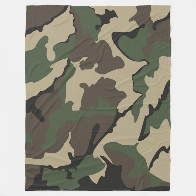 Camo, Large Fleece Blanket (Front)