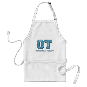 camo letters blue standard apron