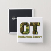 camo letters green 15 cm square badge (Front & Back)