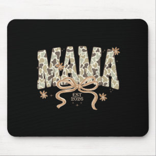Camo Mama EST 2026 Coquette Bow Camouflage New Mum Mouse Pad