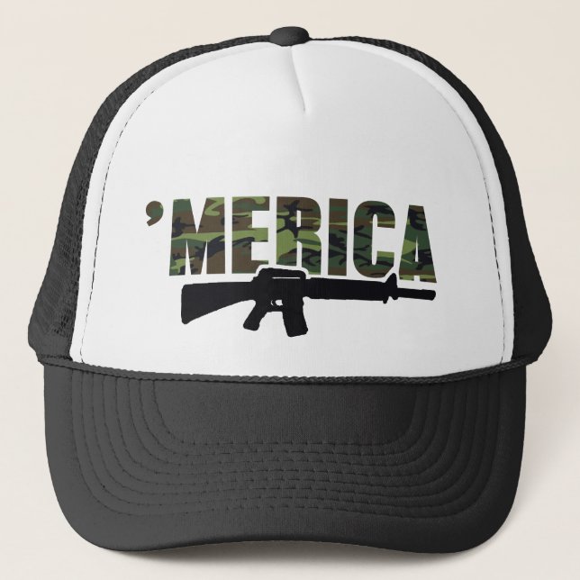 Camo 'MERICA Rifle Hat (Front)