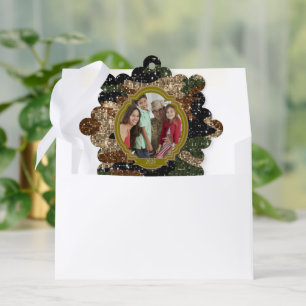Camo Military Colours Photo Holiday Tree Decoration Card