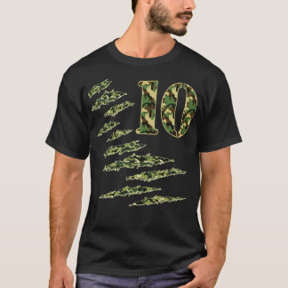Camo Military Number 10 Year Old Soldier Camoue T-Shirt
