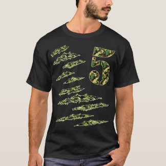 Camo Military Number 5 Year Old Soldier Camoue T-Shirt