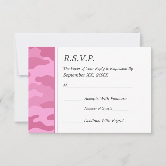 Camo Military Wedding RSVP (Front)