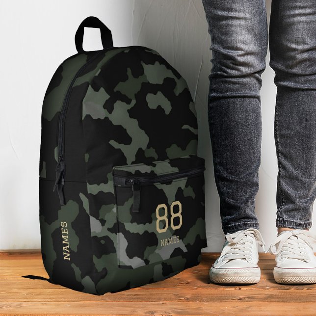 Camo Name Number Back to School Camouflage Modern  Printed Backpack (Camo Name Number Back to School Camouflage Modern Printed Backpack
)