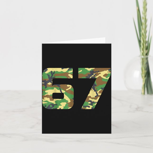 Camo Number 6 7 Funny Meme Costume Six Seven Hunte Card (Front)