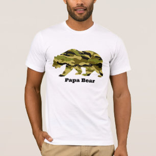Camo Papa Bear Shirt - Military Dad Tee for Father