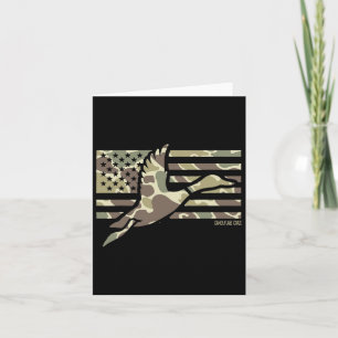 Camo Patriotic Mallard Duck Camouflage Flying Duck Card
