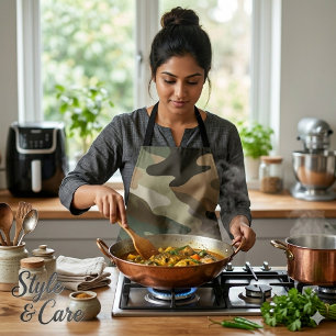 Camo Pattern Apron Stylish Kitchen Cooking Wear