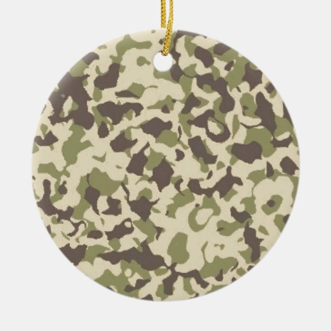 Camo Pattern Ceramic Ornament (Front)