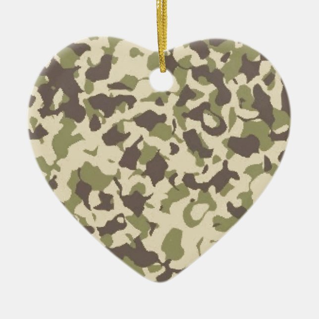 Camo Pattern Ceramic Tree Decoration (Front)