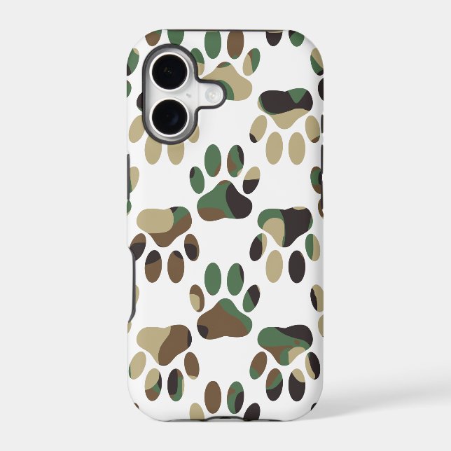 Camo Pattern Dog Paw Print (Back)