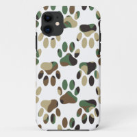 Camo Pattern Dog Paw Print