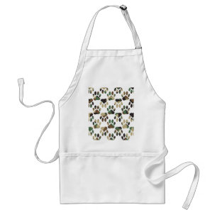 Camo Pattern Dog Paw Print Standard Apron