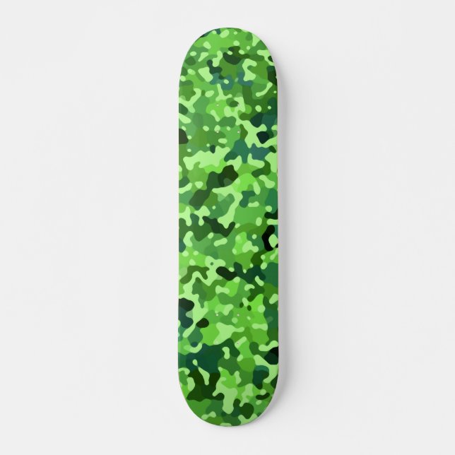 Camo Pattern - Green Blue Black Skateboard (Front)