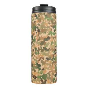 Camo Pattern - Green Orange Brown Black Thermal Tumbler