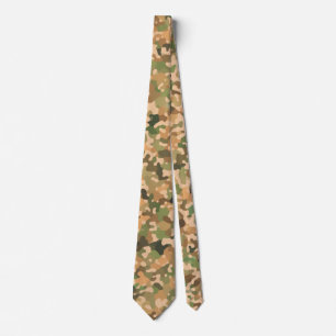 Camo Pattern - Green Orange Brown Black Tie