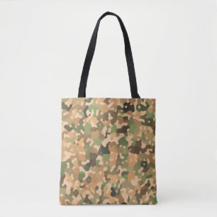 Camo Pattern - Green Orange Brown Black Tote Bag