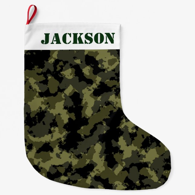 Camo Pattern Large Christmas Stocking (Front)