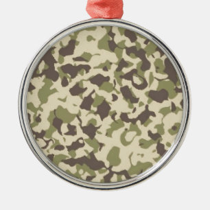 Camo Pattern Metal Ornament