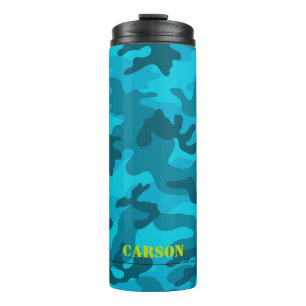 Camo Pattern Name Sports Colourful Blue Fun Thermal Tumbler