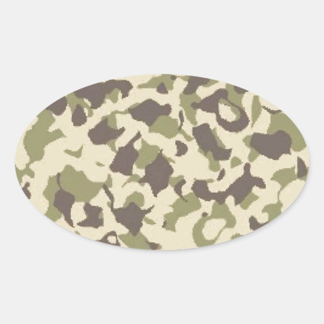 Camo Pattern Oval Sticker (Front)
