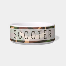 Camo Pattern Personalised Pet Dog & Cat Food Bowl