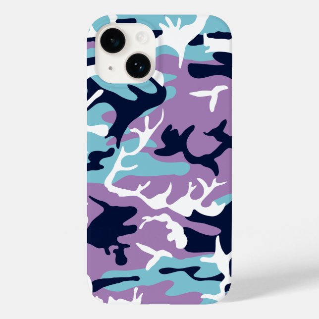 Camo Pattern - Purple Navy Blue White Case-Mate iPhone Case (Back)