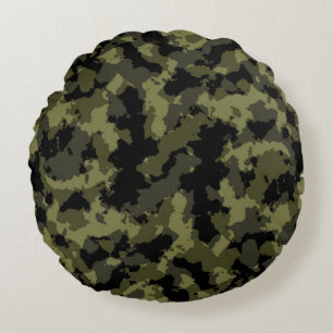 Camo Pattern Round Cushion