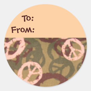 Camo/Peace Signs Look Gift Tag