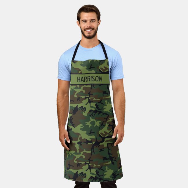 Camo Personalised Apron (Worn)
