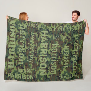 Camo Personalised Fleece Blanket
