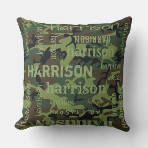 Camo Personalised Longer Name Cushion