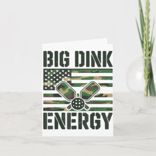 Camo pickleball big dink energy dad funny american card