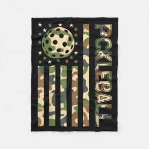Camo pickleball-shirt american flag usa ball mom fleece blanket