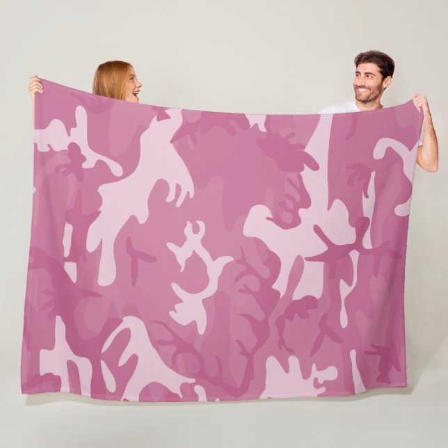 Camo Pink Fleece Blanket (In Situ)