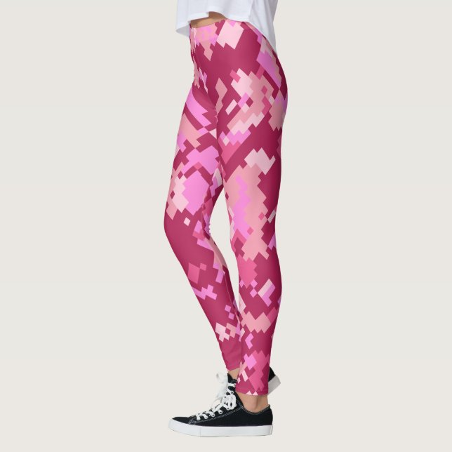 Camo | Pink Pixel Camouflage Leggings (Left)