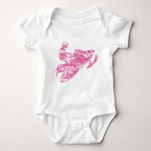 Camo Pink Sled on Black copy Baby Bodysuit