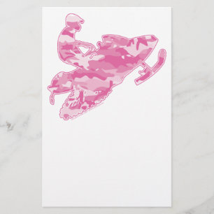 Camo Pink Sled on Black copy Stationery